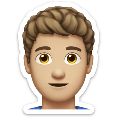 short brown hair man, 24 yo, brown eyes, white skin sticker