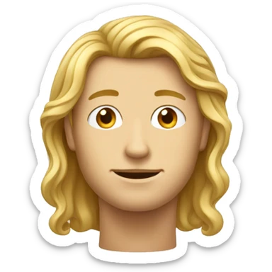 homme cheveux ondulee blond avec des yeux marron sticker