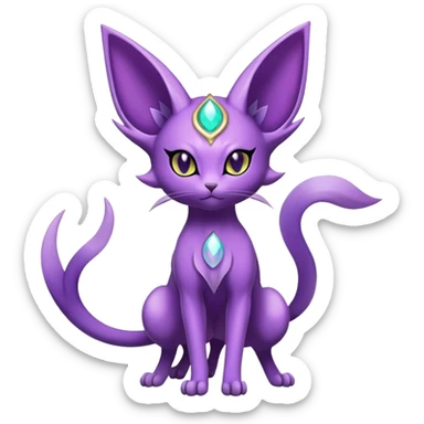 Shiny Exotic Espeon-Persian-Pokémon-Fakémon-hybrid-creature (full body) sticker