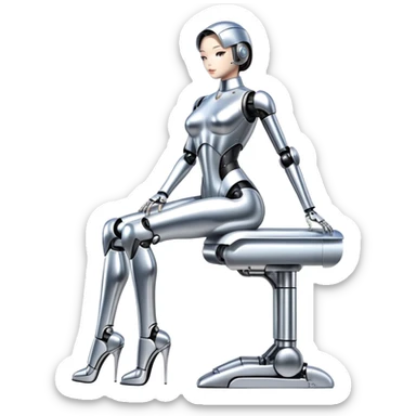 Sorayama sexy robot chrome glossy full sfw sticker