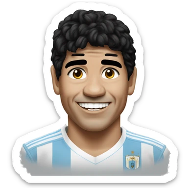 maradona argentina young smile sticker