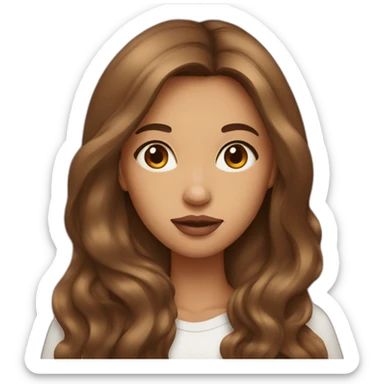 A girl with lush lips and brown long hair sticker