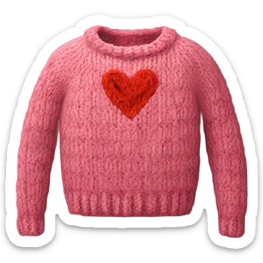 Knit heart sweater sticker