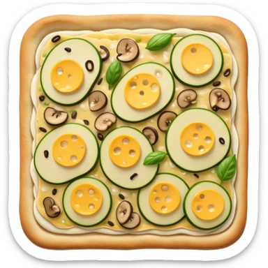 Mushroom zucchini flatbread sticker
