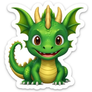 cute dragon emoticon style sticker