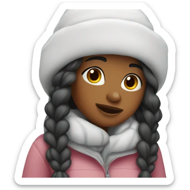 girl in love during winter sticker