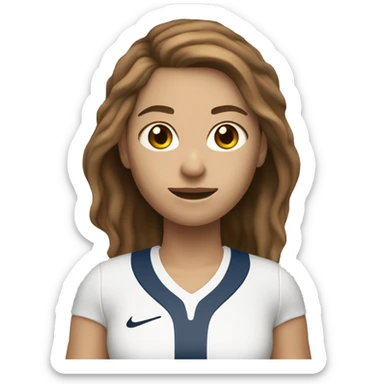 White light skin female brown hair tennis player female with racquet  sticker