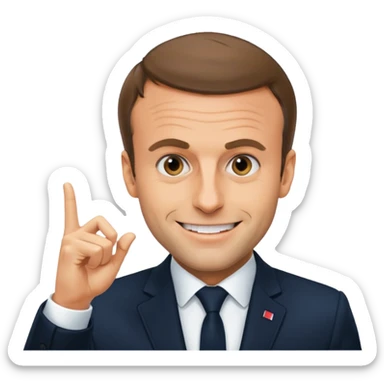 Emmanuel Macron qui fait un doigt d’honneur   sticker