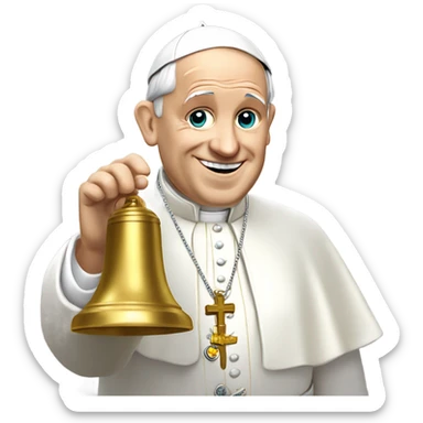 pope francis ringing bell sticker