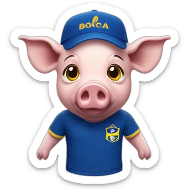 pig with a boca juniors tshirt sticker