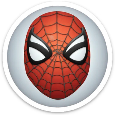 spiderman face under the mask in circular sticker