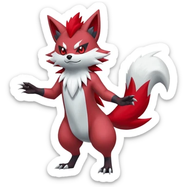 Zorua-Zoroark-Zangoose-Fakémon-hybrid-creature (full body)  sticker