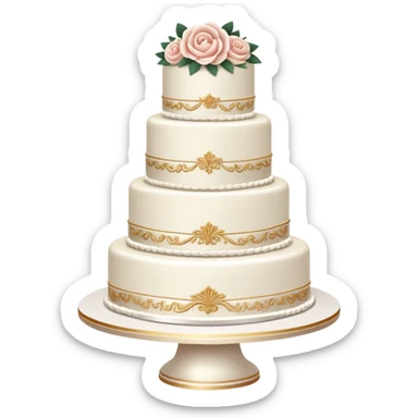 Wedding cake with tiers and decorations sticker
