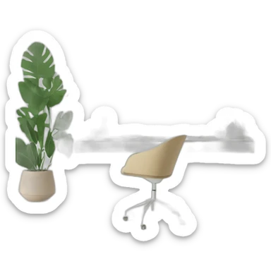 aesthetic greenery minimalist clean workspace sticker
