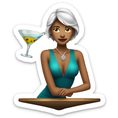 Woman sat in martini glass  sticker