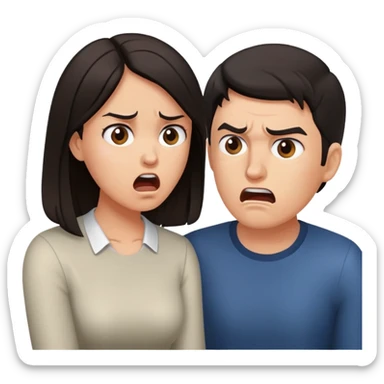 couple having communication problems arguing sticker