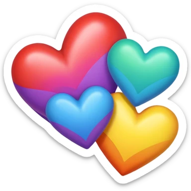 Regenboog hartjes met kleurende hartjes sticker