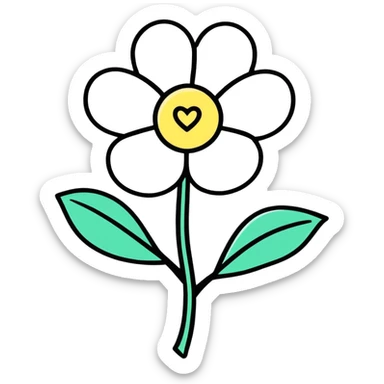 make a flower with little hearts around it sticker
