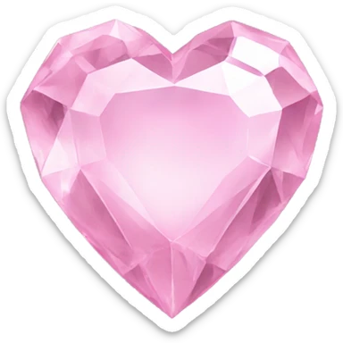 Light pink heart shaped crystal gem sticker