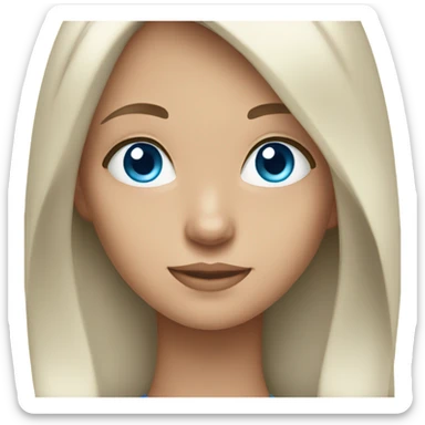 girl with long brunette hair and blue eyes sticker