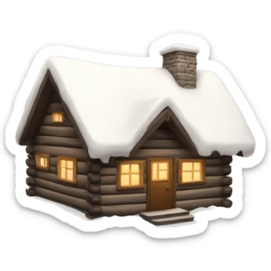 cabin with snow sticker