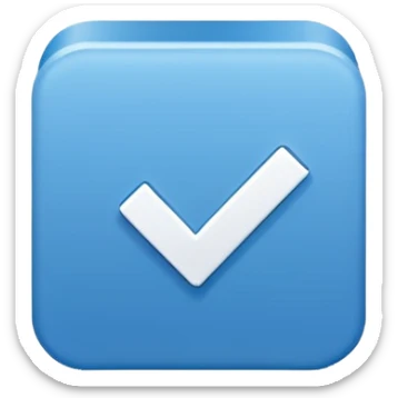 Checkmark in a blue box flat sticker