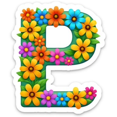 clear bold number 7 densely covered with large vibrant colorful flowers sticker