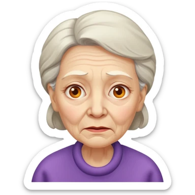 sick old woman with fever sticker