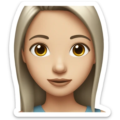 White brunette girl with straight and a pretty face sticker