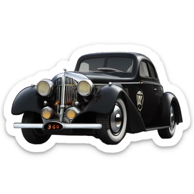 Darth Vader themed sporty Batman  1936 Cord duesenburg  sticker