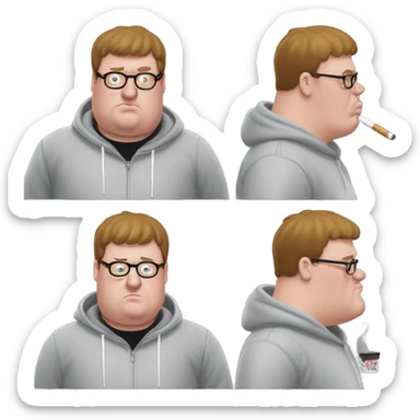 peter griffin smoking a cigarette and wearing a balenciaga hoodie sticker