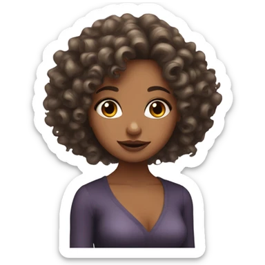 Coquette girl with curly hair sticker