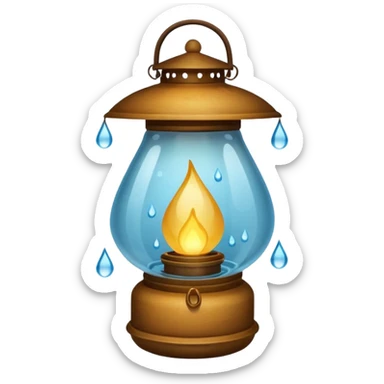 Water Lantern, more water drops inside lantern. sticker