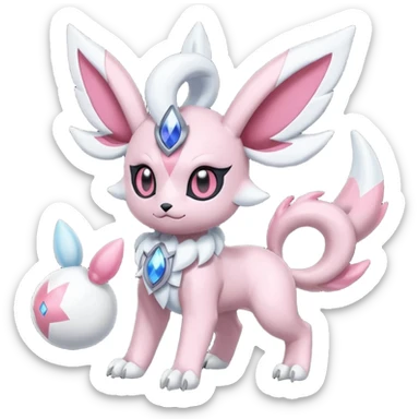 Dark edgy cool Palkia-Diancie-Absol-Sylveon-Espurr-Minccino-fusion  sticker