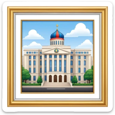 Russian embassy building.  looks realistic. Not a painting, just a building sticker