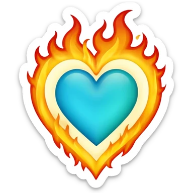 Make flaming hearts in all colours sticker