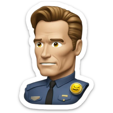 arnold schwarzenegger with t-1000 sticker