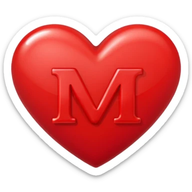 the letters M + V, in a heart sticker
