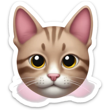 Gato moño rosa sticker