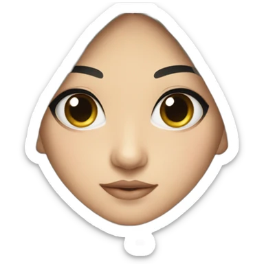 wasian girl with eyeliner from head to chest sticker