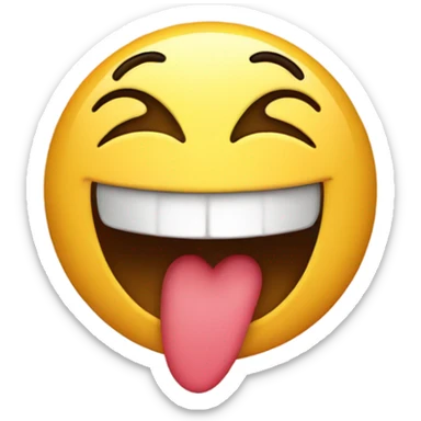 Emoji with heart eyes and Laughing one hand over the mouth sticker