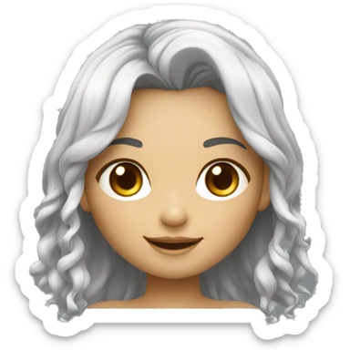 Uma boneca chibi sorridente com olhos brilhantes e talvez até pulando de alegria. sticker