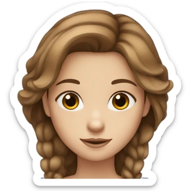 A girl with blue eyes and brown hair sticker