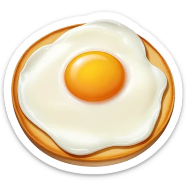fried egg with only white sticker