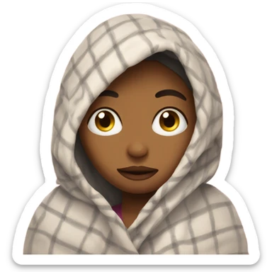 Girl covered with blanket sticker