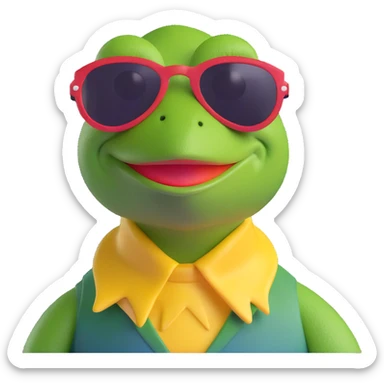 Kermit the Frog wearing super cool sunglasses sticker