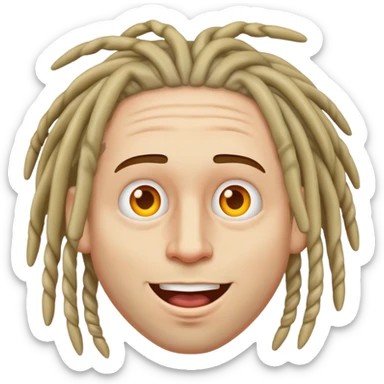 Funny white man with dreads sticker