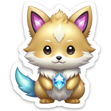  High quality detailed Cute Cool Kawaii stylish Pretty Chibi Fur-Sona Shiny Colorful Sparkly Fakemon Full Body sticker
