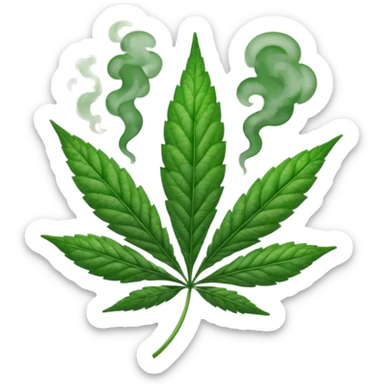 Weed leaf with smoke  sticker