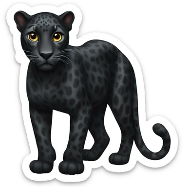 Black leopard sticker